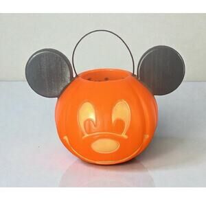Disney Mickey Mouse Halloween Pumpkin Trick or Treat Candy Bucket Pail Blow Mold